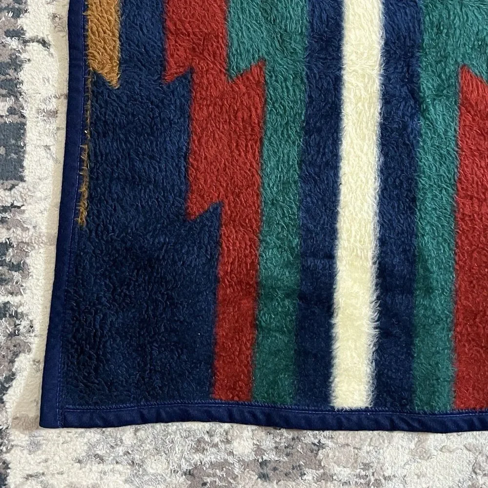 Vintage Biederlack Blanket Throw Aztec Navajo Southwestern Reversible 46x58